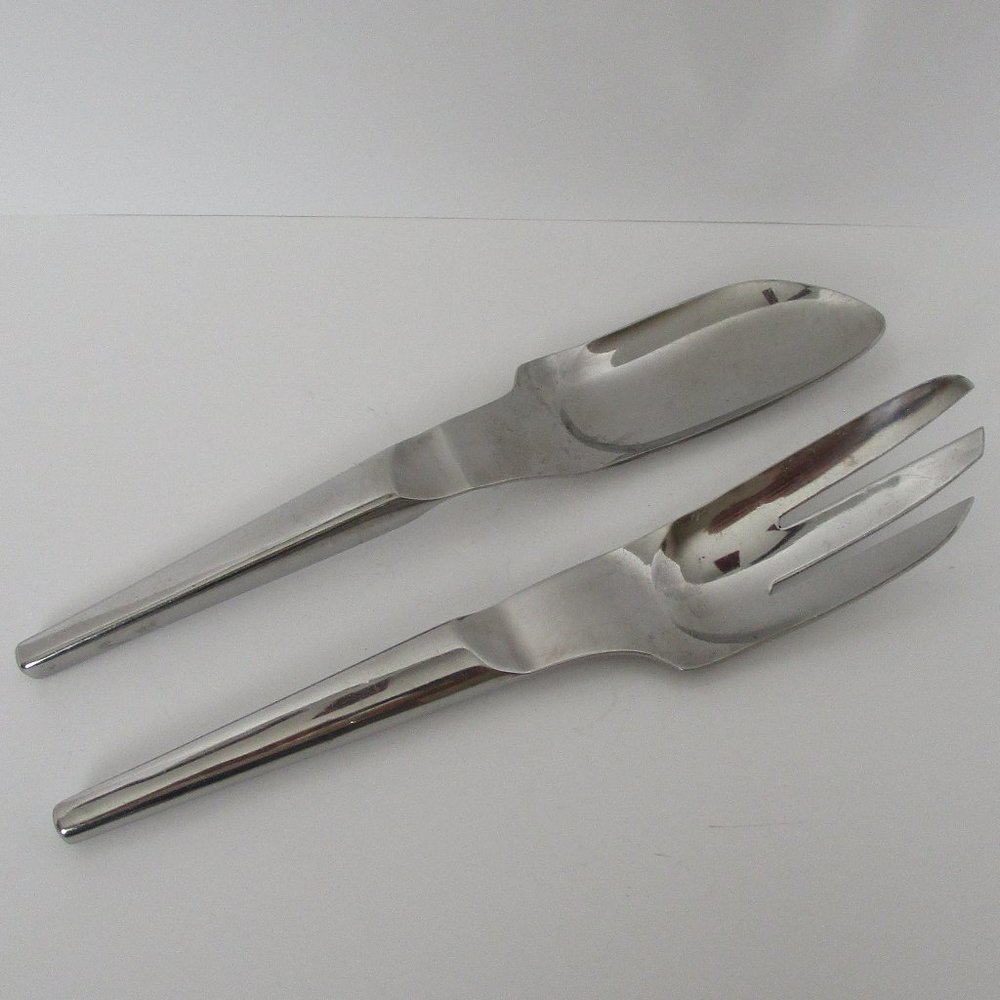 Vernco vintage stainless steel salad scoop set